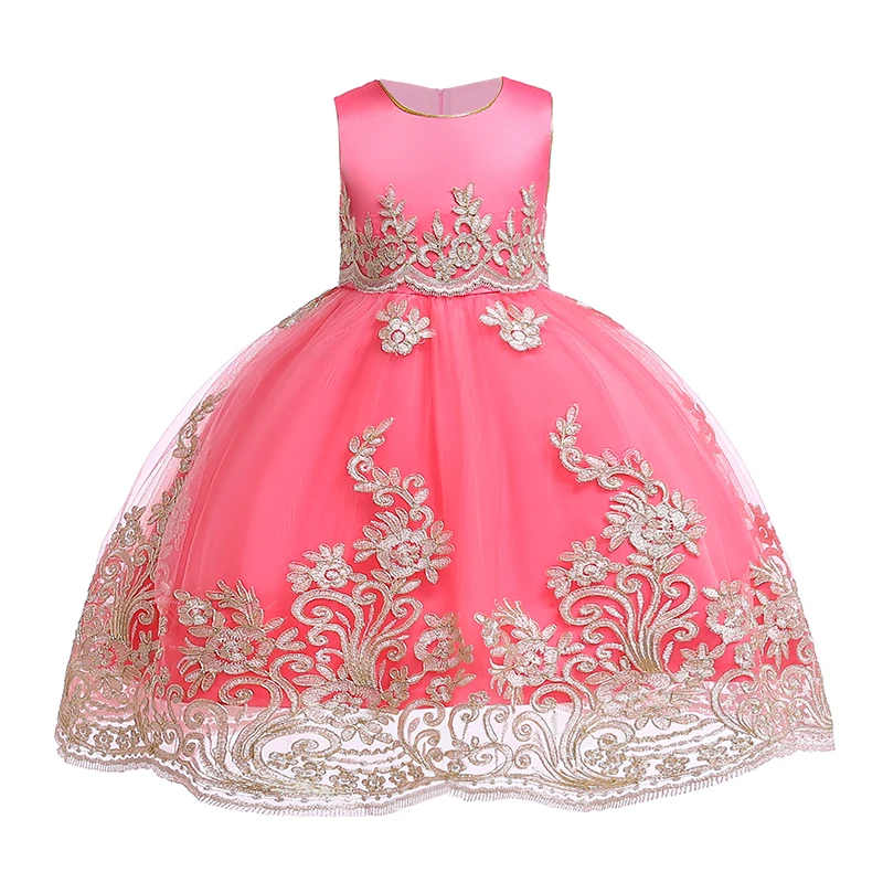 Božićna haljina za djevojčice Klasično lijep cvijet haljina za djevojčice Pamučno monotone vjenčanicu bez rukava Dječja odjeća Slika  3