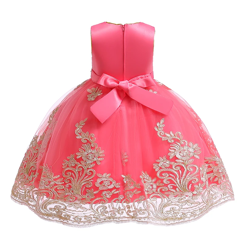 Božićna haljina za djevojčice Klasično lijep cvijet haljina za djevojčice Pamučno monotone vjenčanicu bez rukava Dječja odjeća Slika  5