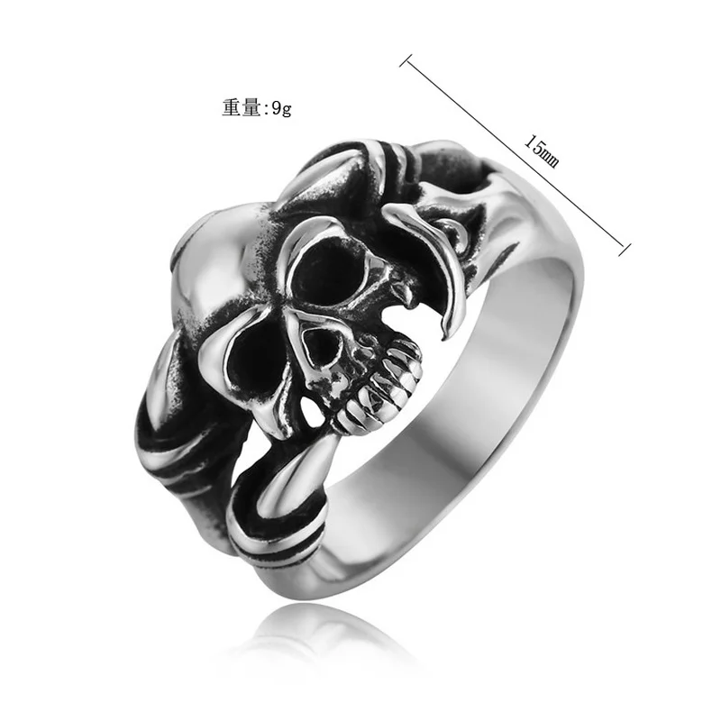 Modni retro gotička lubanju prsten nakit muški ženski univerzalne prsten večernje uređenje hip-hop blagdanski pokloni u rasutom stanju Slika  5