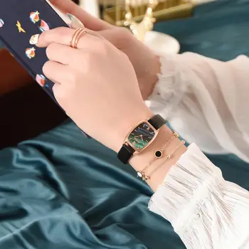 Relojes Para Mujer Ženske kožne satovi Luksuzni satovi Kvarcni sat s mramornim dial Svakodnevne ženski ručni sat Bayan Kol Saati
