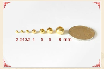 1000 kom. 2 2,4 3,2 4 5 6 8 mm, Metalne Okrugle Perle Glatka Lopta Slobodan Razuporne Perle za izradu nakita DIY Narukvica Ovjes Pribor