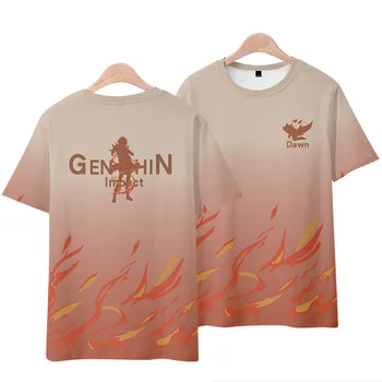 Igra Genshin Impact Ljetna majica kratkih rukava Cos Paimon Keqing Diluc Fischl Odjeća Za muškarce i žene Soft Svakodnevne modne majice