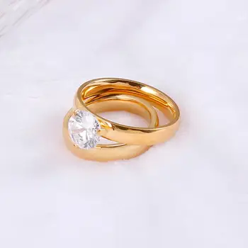 Кален Jednostavno Okrugli Zlatni prsten Srebrne boje Princeza Tijara Royal Crown sa kristalnim prstenovima Za žene Vjenčanje college Modni nakit