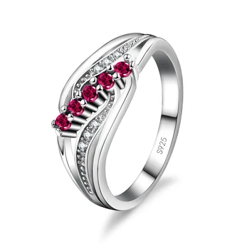 Jedinstveni Dizajn 5 Boja CZ Crystal Prstena za Prste 925 Sterling Srebra za žene Vjenčanja i Vjenčanje Dekoracije
