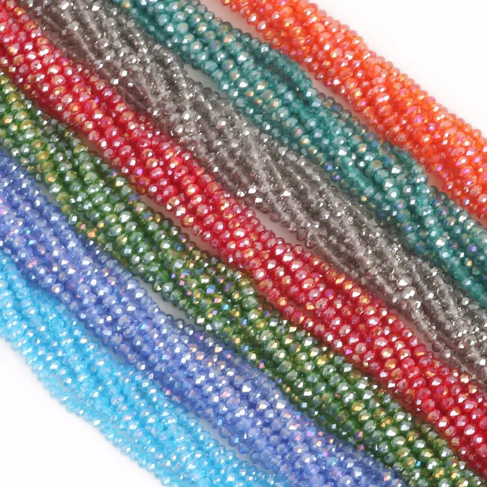 3 mm 145 kom. Male Okrugli oblik Cut-Austrijski Kristali Slobodnih Zrna Isporuka perle, Staklene perle DIY Narukvica i Ogrlica Izrada nakita Slika  4
