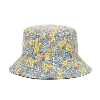 Ženska pamučna fantastična cvjetni šešir-kantu Ženski Idiličnom stil Proljeće Ljeto Na otvorenom Šešir od Sunca Obostrane Ribarsko Korejski šešir za bazen