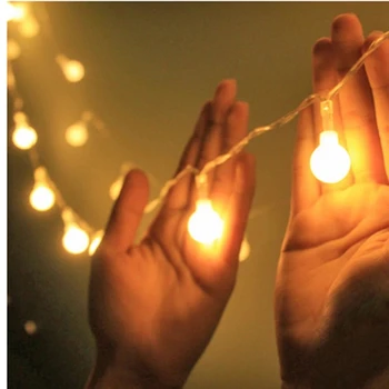 Okrugle Loptice Vijence Gudačkih Vodootporan Baterije Vanjska LED Vijenac Svadbeni Božićne Božićnih Ukrasa Lampe Novu Godinu 2022