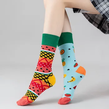 Novi trend za Proljeće i ljeto Ab Crtani čarape srednje dužine za muškarce i žene Kontrastne boje Yin i Yang Sportske Čarape Slatka japanski