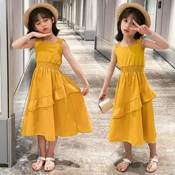 2021 Nova ljetna haljina za djevojčice 12 Dječje odjeće 11 je Lijepo i elegantno шифоновое haljinu Modne haljine za mlade 8 Djecu od 7 godina