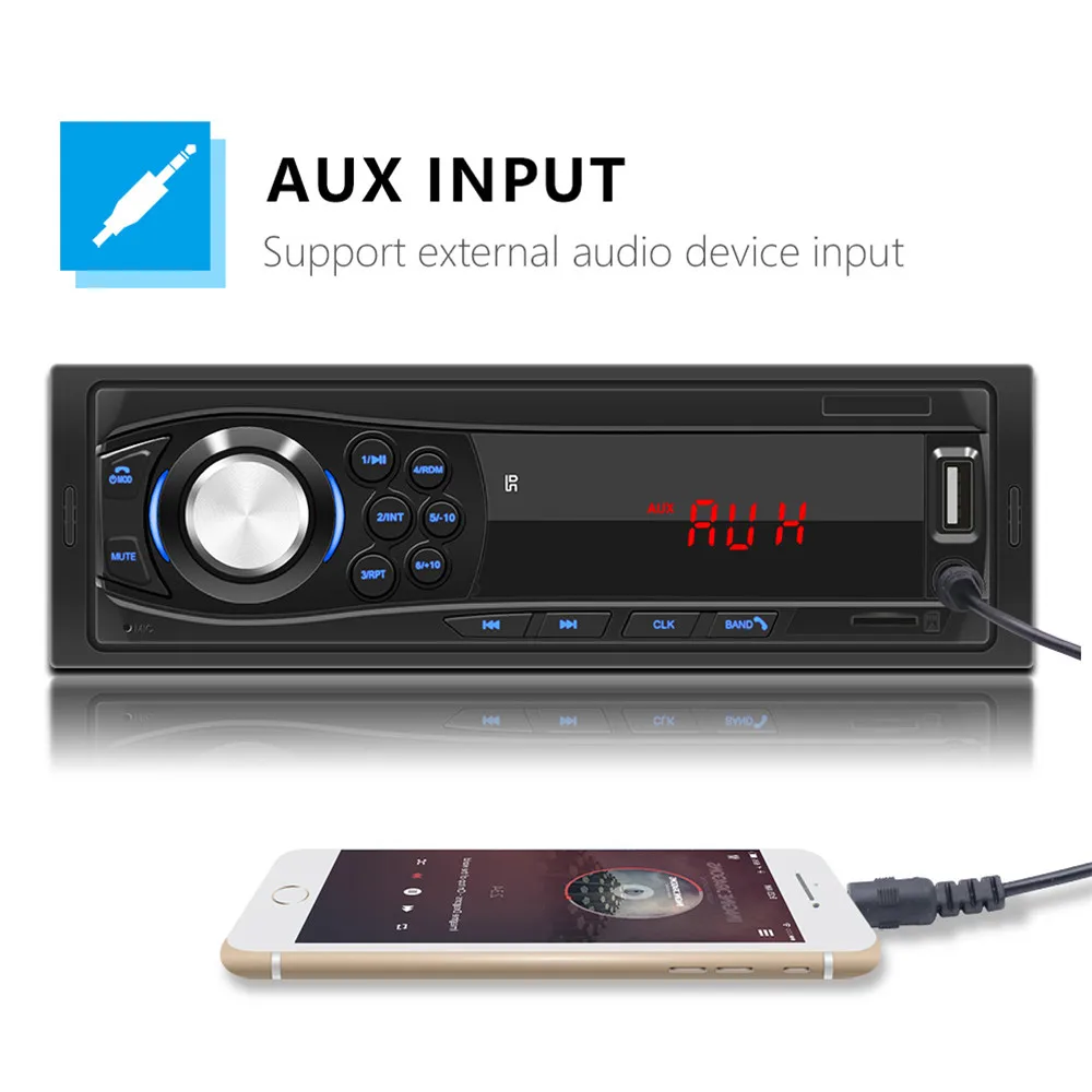 KEBIDUMEI Auto Radio Audio 1din Bluetooth Stereo MP3 player, FM prijemnik 45 W 4 S Daljinskim upravljačem AUX/USB/TF Kartica U Paketu s ploče s instrumentima Slika  5