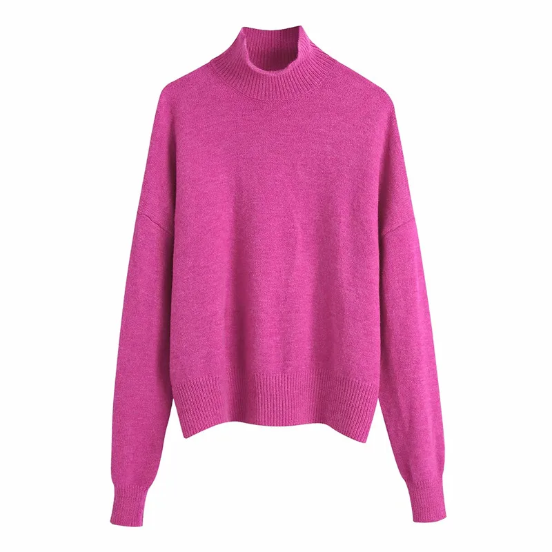 NWOMN Za 2021 Ženski pulover s visokim воротом pletene ženski džemper, pulover Ženski zeleni Top dugi rukav Jesen osnovne vintage džemper Slika  0