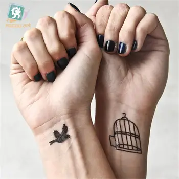 Body art vodootporan privremene tetovaže za muškarce, žene i parove jednostavan 3d dizajn ptica mala naljepnica za tetovaže na veliko HC1060
