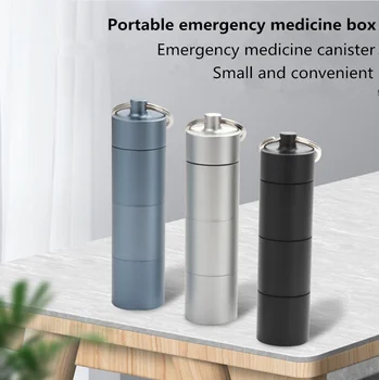 Prijenosna kutija za lijekove rezervoar za skladištenje boca hermetičan 1 kom. mini skrivena upaljač za pohranu tableta organizator led organizator