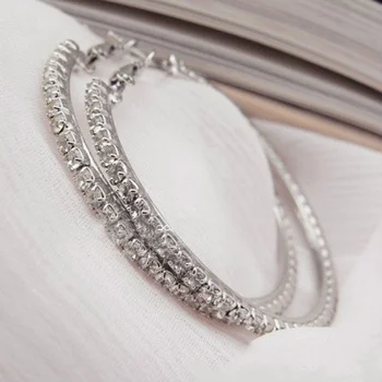 Delysia King 1 Par Trendi ženski luksuznih kristala naušnica Jednostavnost Elegantna Temperament Univerzalne Naušnice-prsten