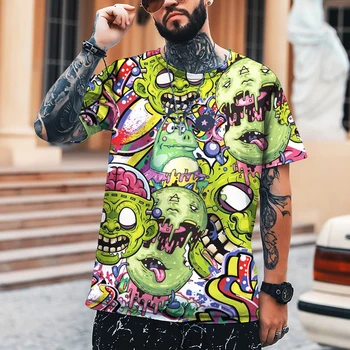 Zabavna muška majica s 3D ispis u stilu hip-hop, majica okruglog izreza, Visokokvalitetna хлопковая likra, Casual odjeću veličine S-9XL