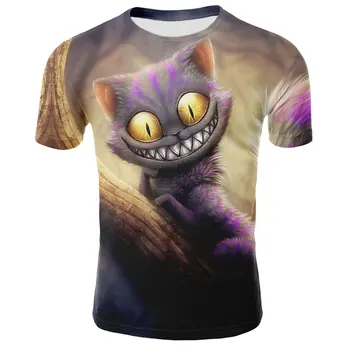 2021 Godišnje 3D-tisak Majica s burnim mačka Muška ženska majica Ljetna Svakodnevni kratkih rukava i okruglog izreza Moderan top i t-shirt