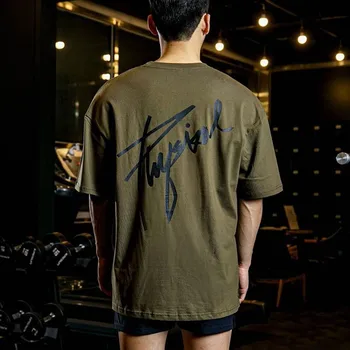 Muške sportske majice kratkih rukava Pamučnim slobodna fitness majica za trčanje prozračna casual odjeća Modne vrhovima M-3XL