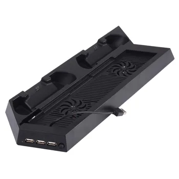 Za PS4 Double Punjač Vertikalni Modul priključne Stanice Nosač Za Punjenje Stalak+Ventilator+USB HUB Hrane Za Playstation4 PS4