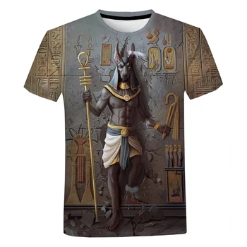 2020 Novi Retro Stil Planina Drevni Egipatski Bog Oko Egipta Faraon Anubis 3D t-shirts Muškarci Žene Harajuku Smiješno Kratki rukav