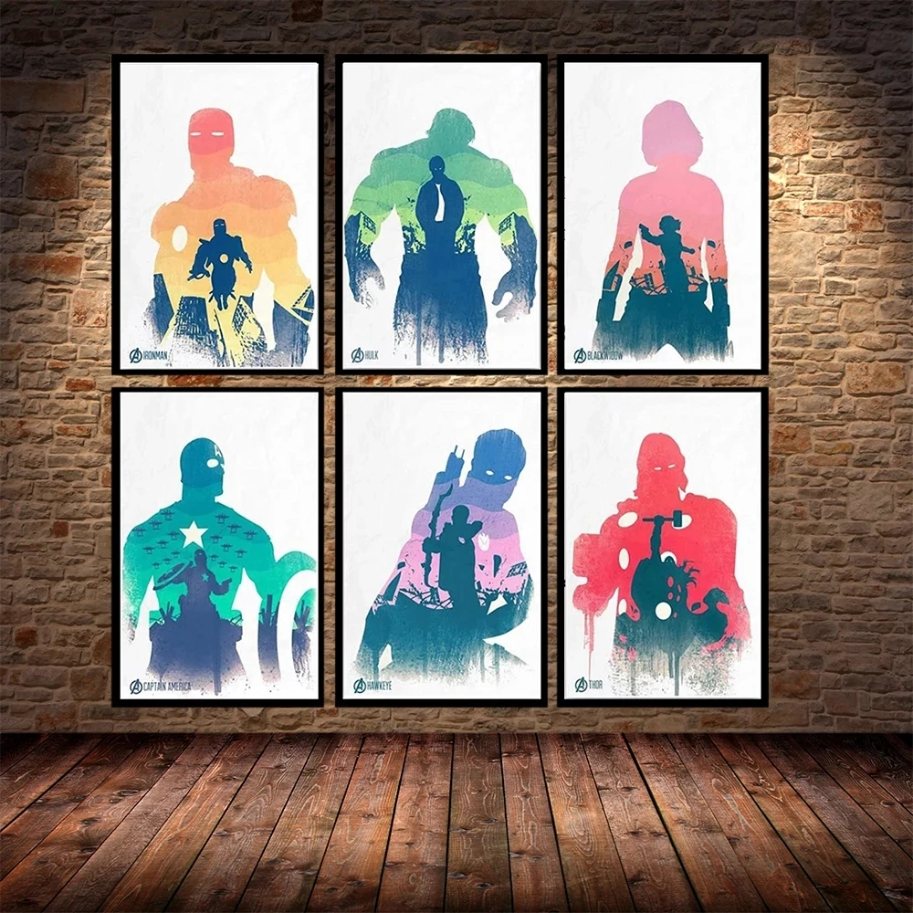 Osvetnici Marvel Superheroj Акварельный Plakat Slike na platnu spider-Man Wall street Art slika za Dnevni boravak Kućni Dekor Slika  1