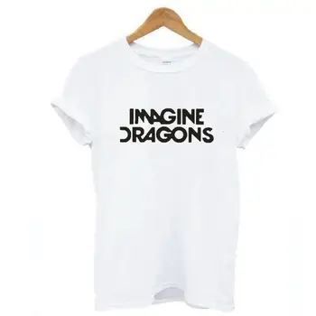 Zabavne Imagine Dragons Majica s буквенным po cijeloj površini Ženske majice Casual majica Ljetna majica Harajuku kratkih rukava Femme Camiseta Mujer