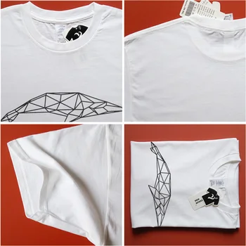 Geometrijski t-shirt s dva Minimalistički dizajn Majica sa po cijeloj površini u obliku životinja visoke kvalitete od pamuka Svakodnevne Unisex majice Za muškarce Majice tees