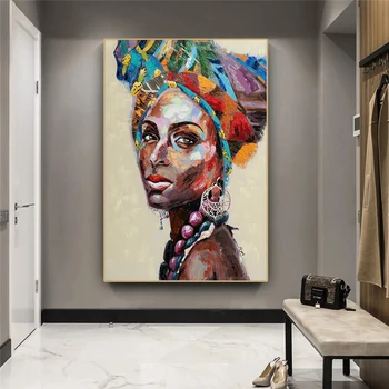 Afrička Crna Žena Grafiti Umjetnost Plakata I Grafika Apstraktne Slike Afričke Djevojke Na Platnu I Na Zidu Umjetničke Slike Dekor