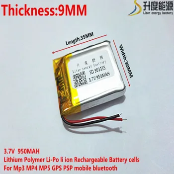 3,7 950 mah 903035 Litij-Polimer Li-ion li-ion Baterija Za Mp3 MP4 MP5 GPS Bluetooth mobilni