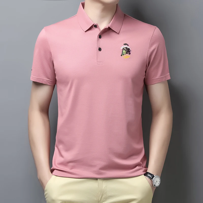 Novi 2021 muška Godišnje kvalitetna muška polo majica kratkih rukava muške vezene Poslovna Svakodnevnica Branded design muška odjeća Slika  5