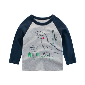 Odjeća za dječake Majica s cartoonish dinosaura za dječake Jesen moda dugi rukav po cijeloj površini bagera Dječje odjeće Dječje majice